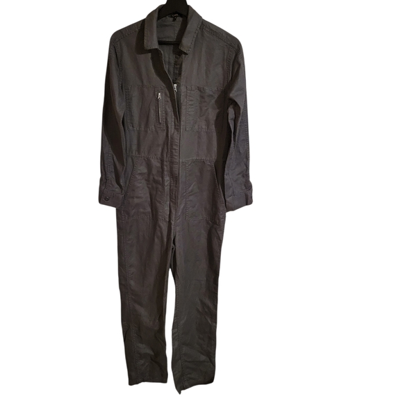 Quince Organic Cotton Linen Charcoal Coverall Jumpsuit - Picture 2 of 9